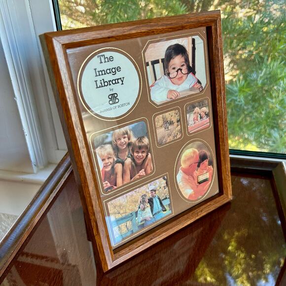 Vintage Burnes of Boston “The Image Library” Wood Collage Frame NOS - Picture 1 of 16